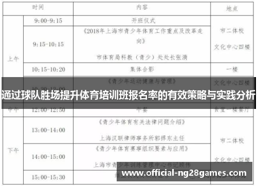 通过球队胜场提升体育培训班报名率的有效策略与实践分析 通过球队胜场提升体育培训班报名率的有效策略与实践分析